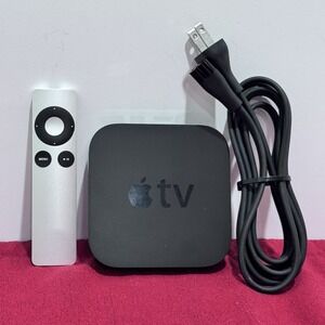 Apple TV 3rd Generation Black Model A1469 w/Remote & Power Cable Tested/Works
